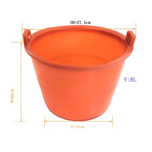 广东源头工厂直销8升容量红色的塑料桶 牛筋泥桶 油漆桶